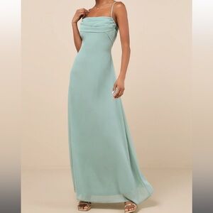 Lulus Jelena Sage Pleated Sleeveless Maxi Dress
